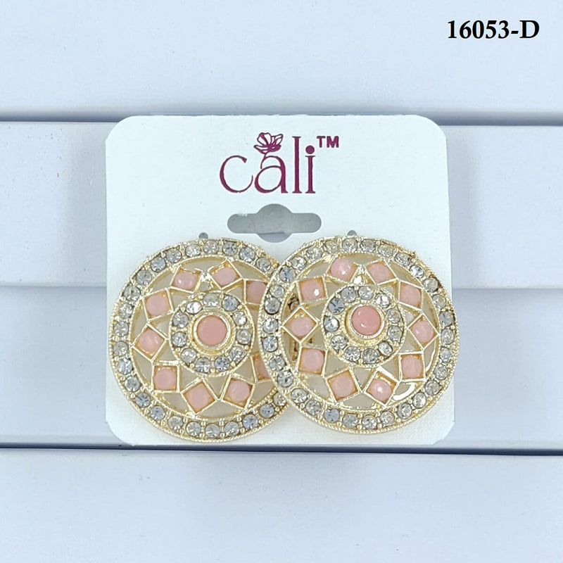 Corbeda Fashion Gold Plated Assorted Color Stud Earrings