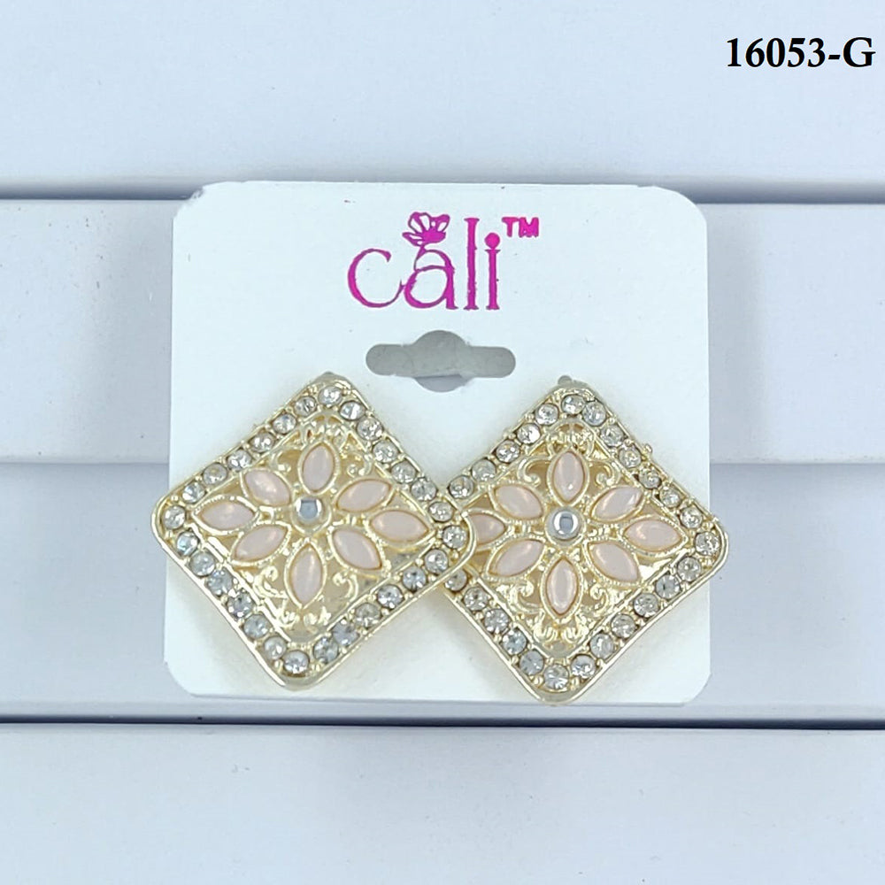 Corbeda Fashion Gold Plated Assorted Color Stud Earrings