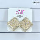 Corbeda Fashion Gold Plated Assorted Color Stud Earrings