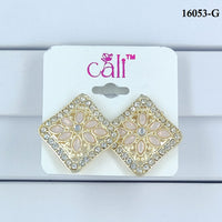 Corbeda Fashion Gold Plated Assorted Color Stud Earrings