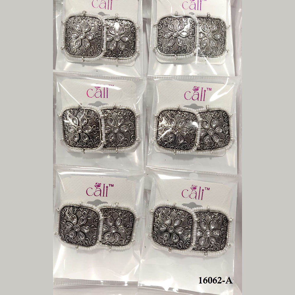 Corbeda Fashion Oxidised Plated Assorted Color Meenakari Stud Earrings