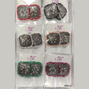 Corbeda Fashion Oxidised Plated Assorted Color Meenakari Stud Earrings