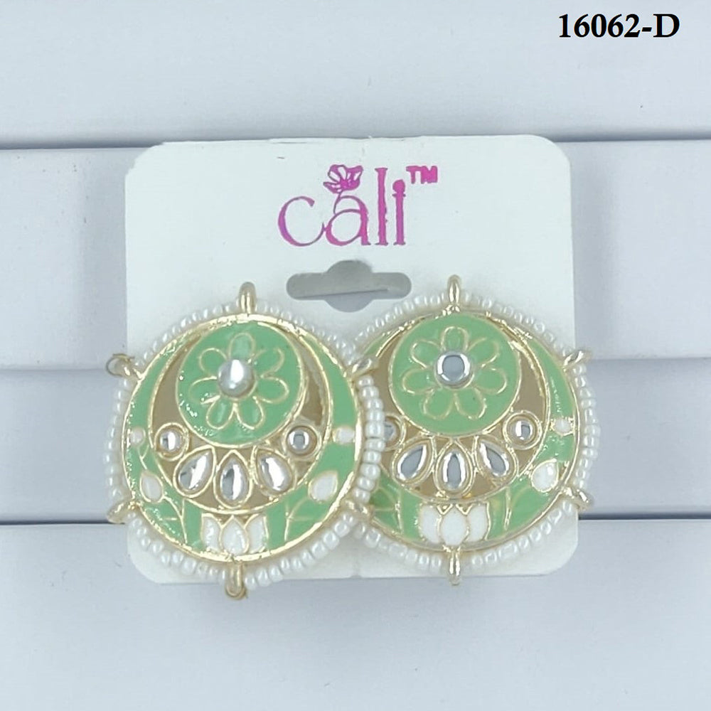 Corbeda Fashion Gold Plated Assorted Color Meenakari Stud Earrings