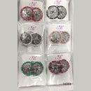 Corbeda Fashion Oxidised Plated Assorted Color Meenakari Stud Earrings
