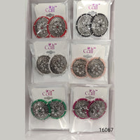 Corbeda Fashion Oxidised Plated Assorted Color Meenakari Stud Earrings