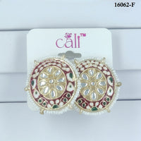Corbeda Fashion Gold Plated Assorted Color Meenakari Stud Earrings