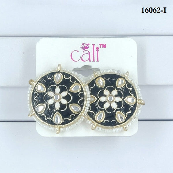 Corbeda Fashion Gold Plated Assorted Color Meenakari Stud Earrings