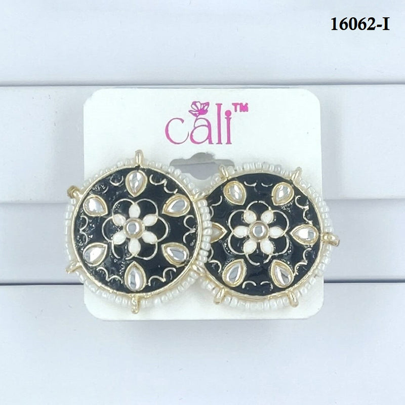 Corbeda Fashion Gold Plated Assorted Color Meenakari Stud Earrings