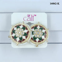 Corbeda Fashion Gold Plated Assorted Color Meenakari Stud Earrings