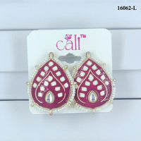 Corbeda Fashion Gold Plated Assorted Color Meenakari Stud Earrings