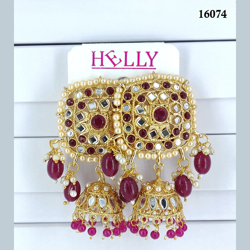 Corbeda Fashion Gold Plated Assorted Color Jhumki Earrings