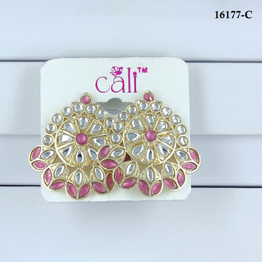 Corbeda Fashion Gold Plated Assorted Color Stud Earrings