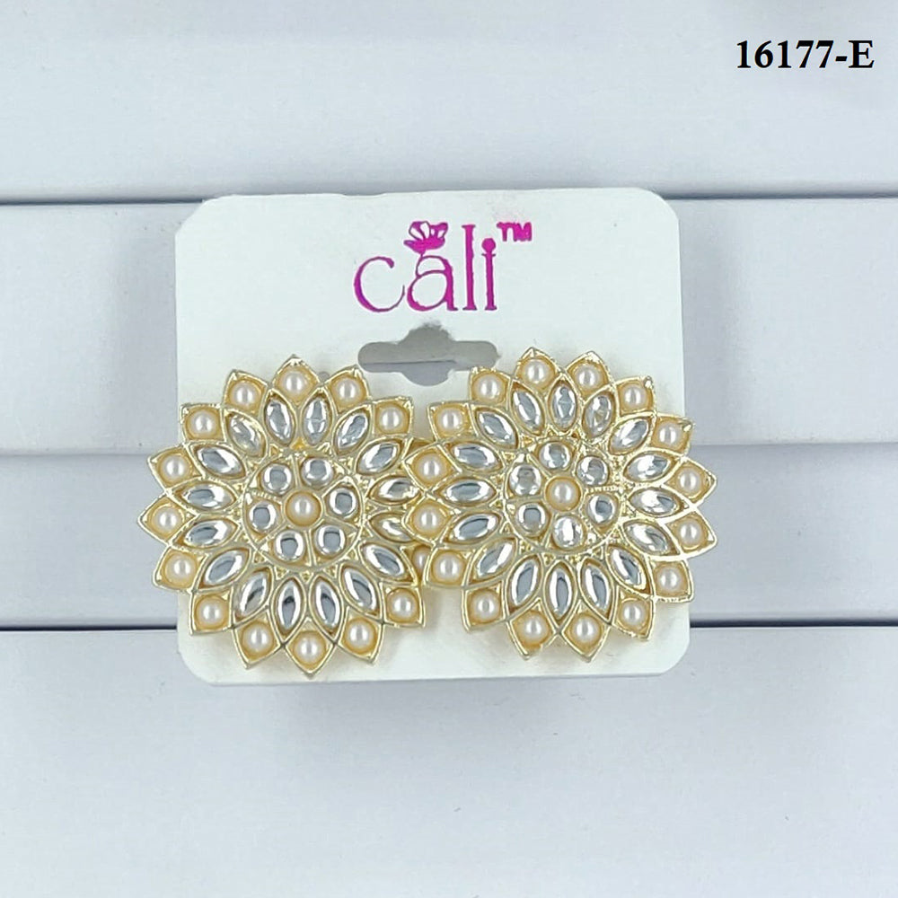 Corbeda Fashion Gold Plated Assorted Color Stud Earrings