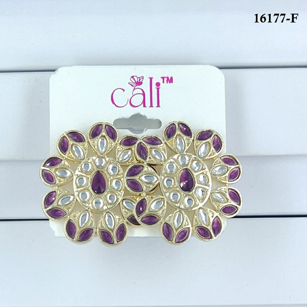 Corbeda Fashion Gold Plated Assorted Color Stud Earrings