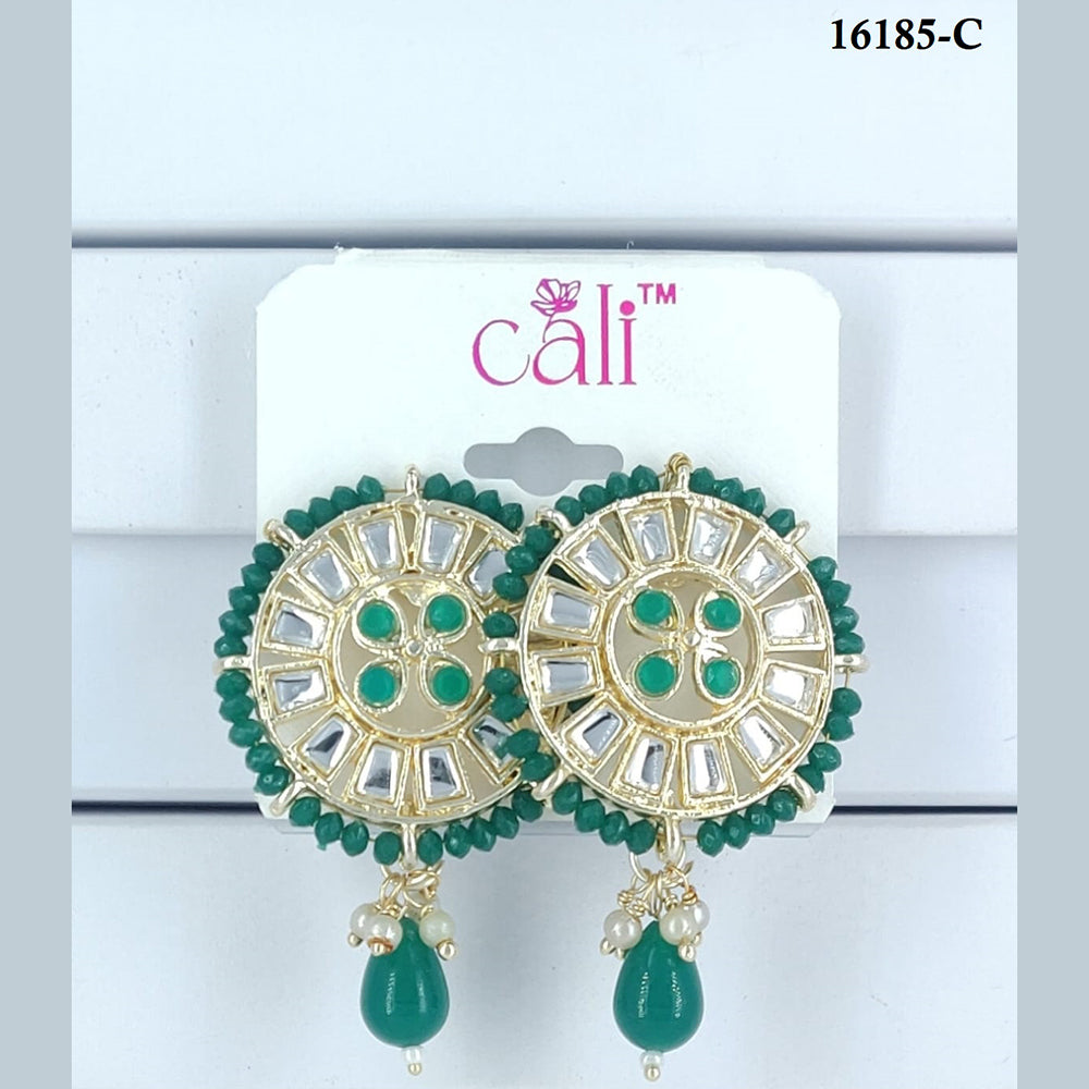 Corbeda Fashion Gold Plated Assorted Color Dangler Earrings