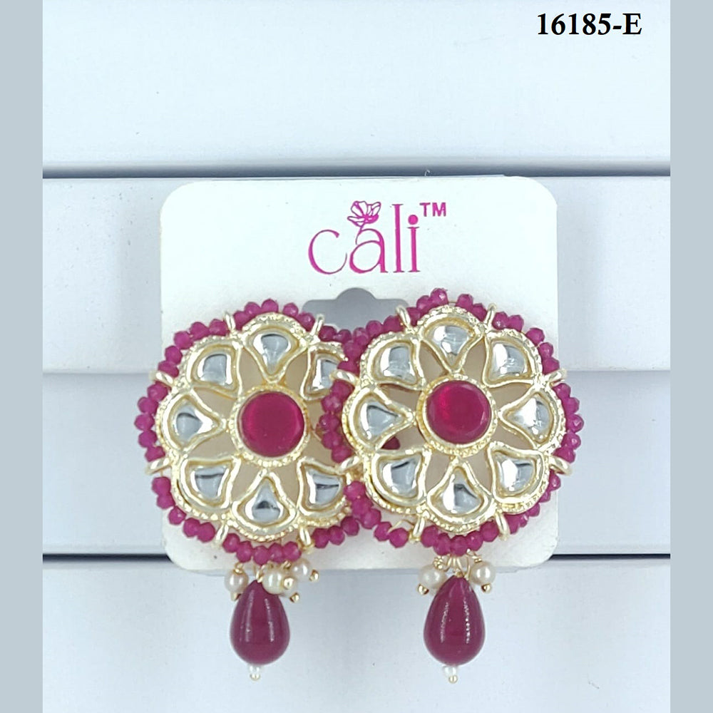 Corbeda Fashion Gold Plated Assorted Color Dangler Earrings