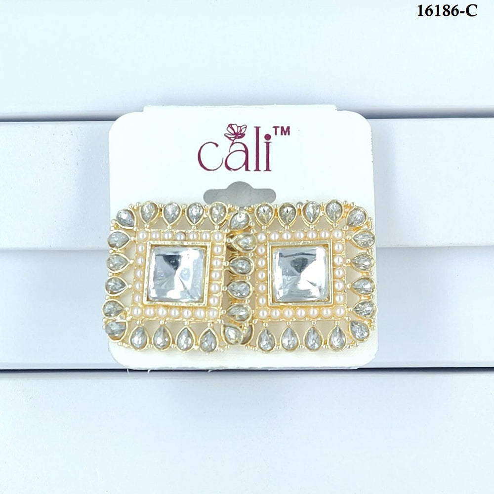 Corbeda Fashion Gold Plated Assorted Color Stud Earrings