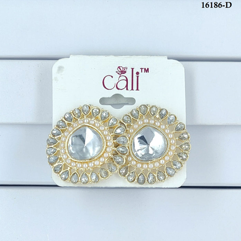 Corbeda Fashion Gold Plated Assorted Color Stud Earrings