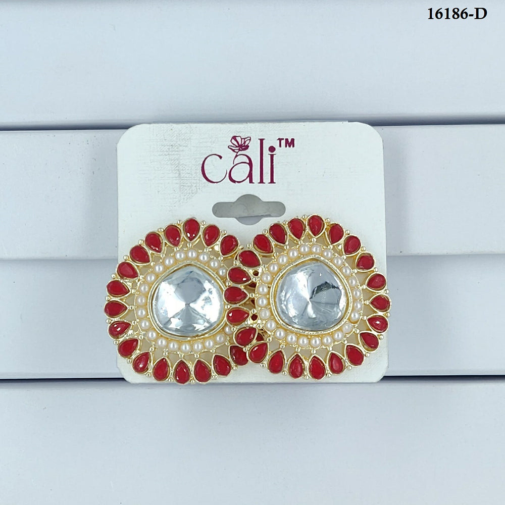 Corbeda Fashion Gold Plated Assorted Color Stud Earrings