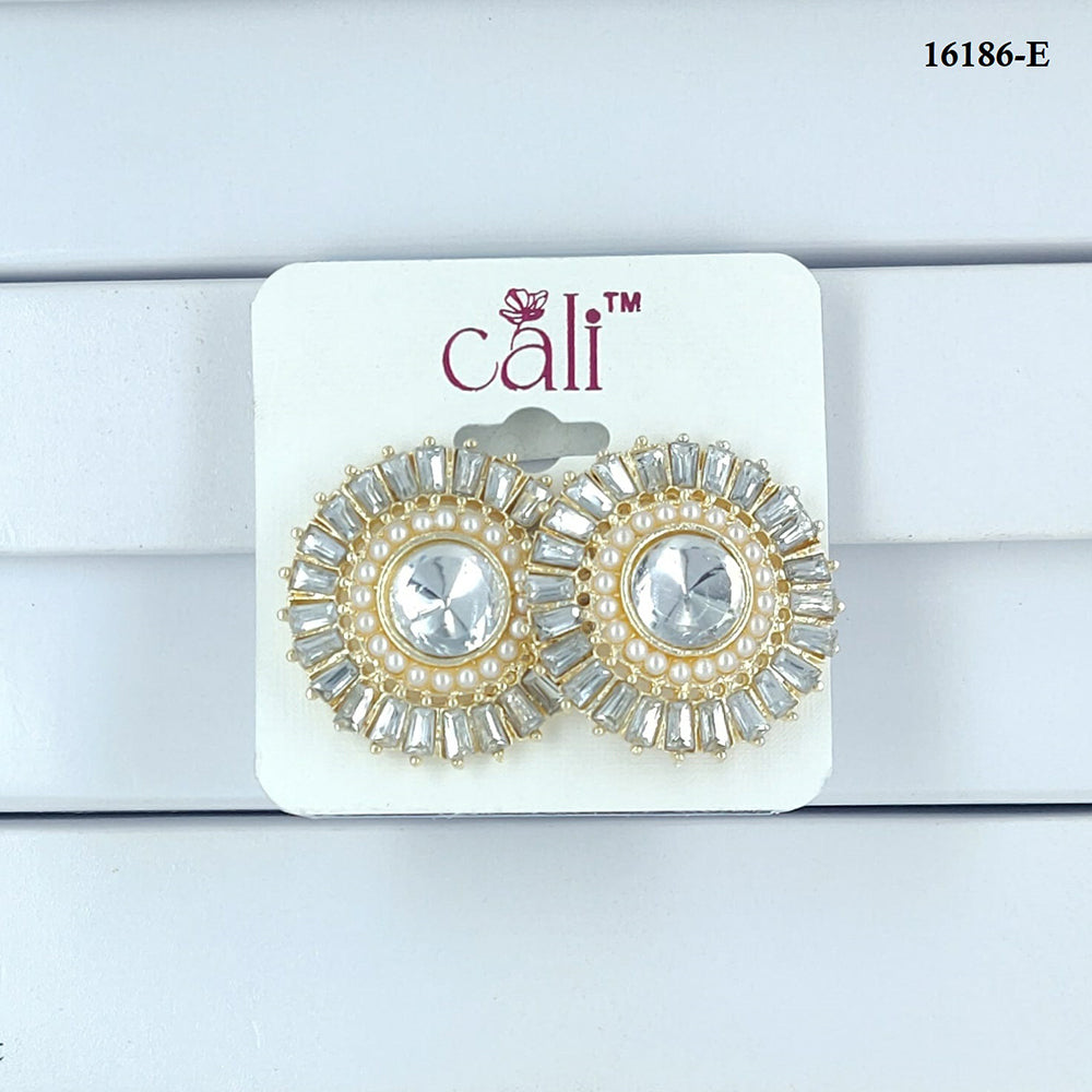 Corbeda Fashion Gold Plated Assorted Color Stud Earrings