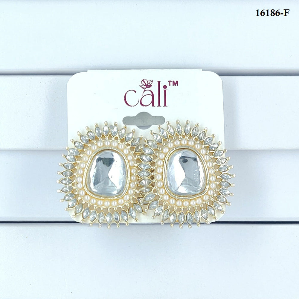 Corbeda Fashion Gold Plated Assorted Color Stud Earrings