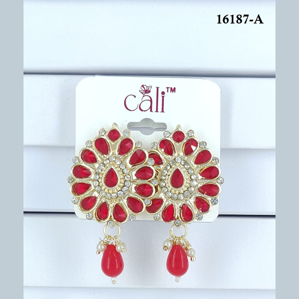 Corbeda Fashion Gold Plated Assorted Color Dangler Earrings