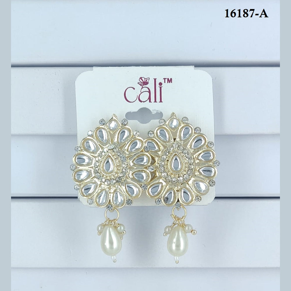 Corbeda Fashion Gold Plated Assorted Color Dangler Earrings