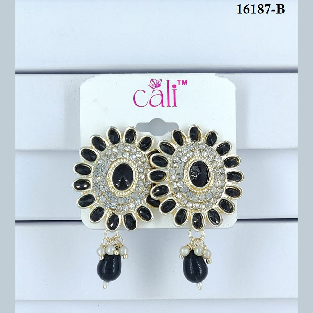 Corbeda Fashion Gold Plated Assorted Color Dangler Earrings