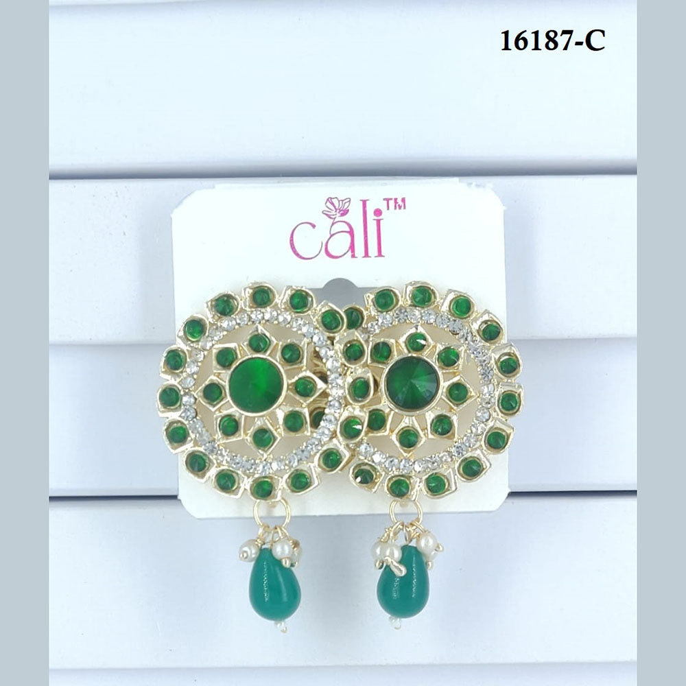 Corbeda Fashion Gold Plated Assorted Color Dangler Earrings