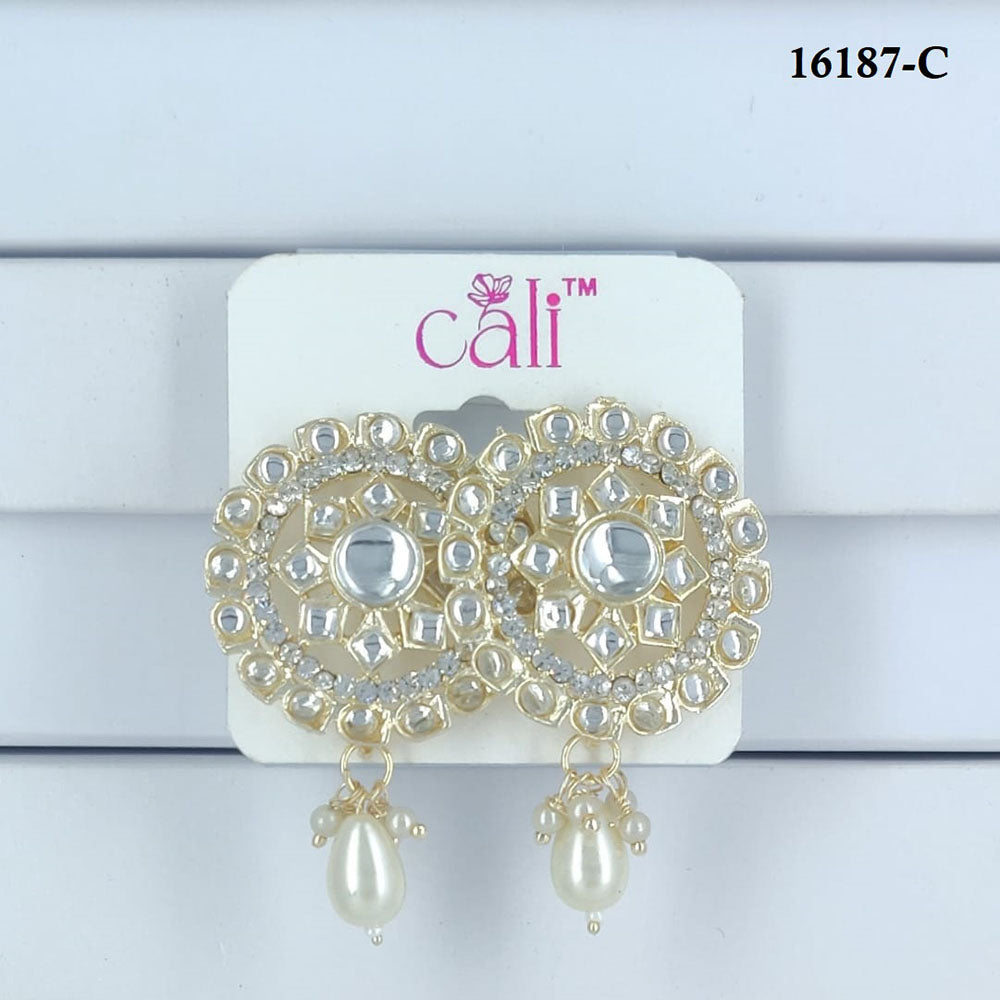 Corbeda Fashion Gold Plated Assorted Color Dangler Earrings