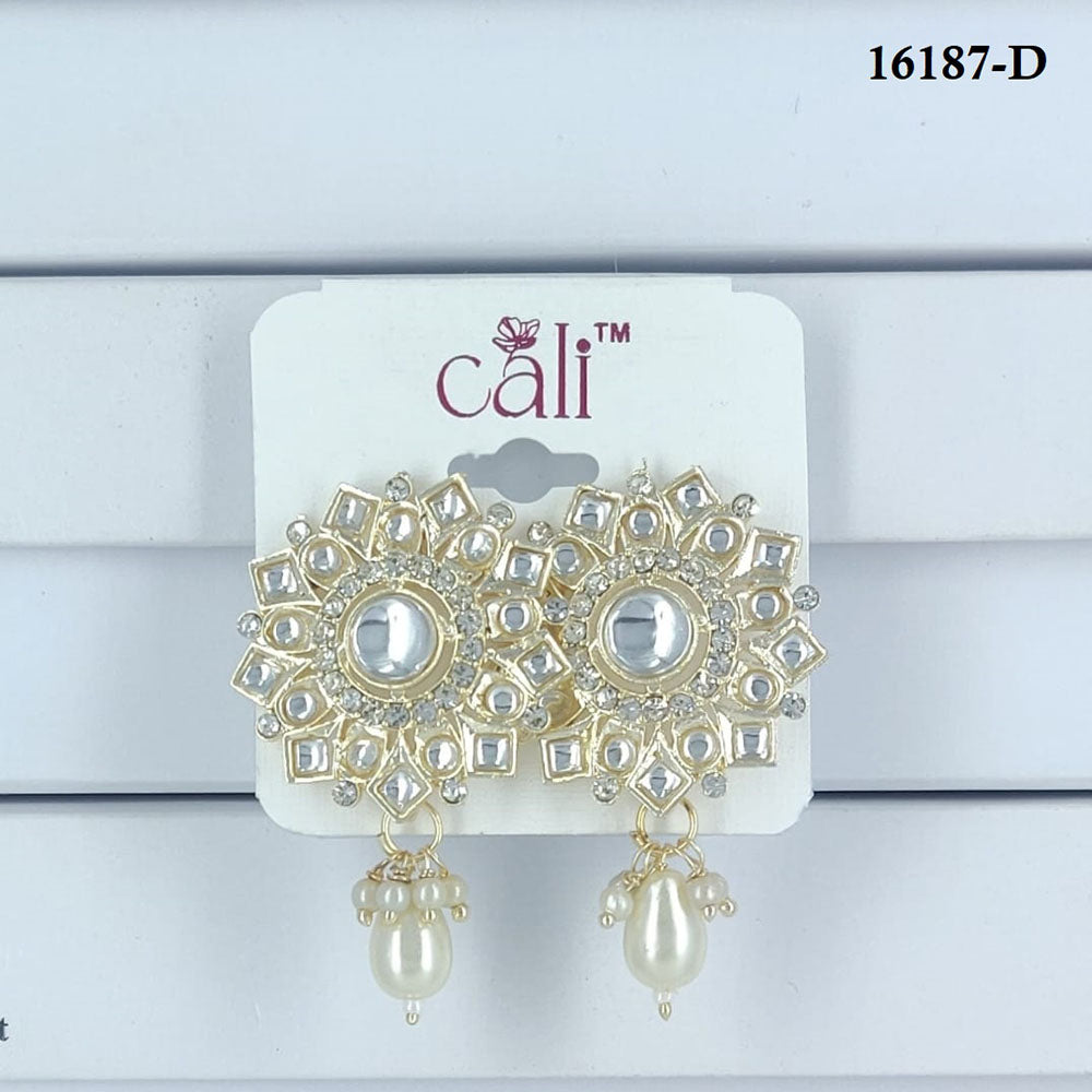 Corbeda Fashion Gold Plated Assorted Color Dangler Earrings