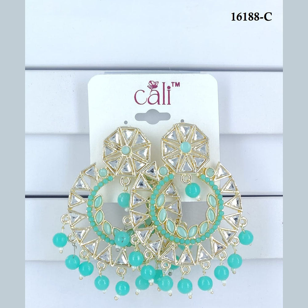 Corbeda Fashion Gold Plated Assorted Color Dangler Earrings