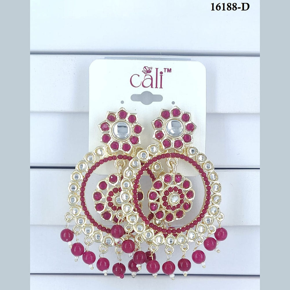 Corbeda Fashion Gold Plated Assorted Color Dangler Earrings