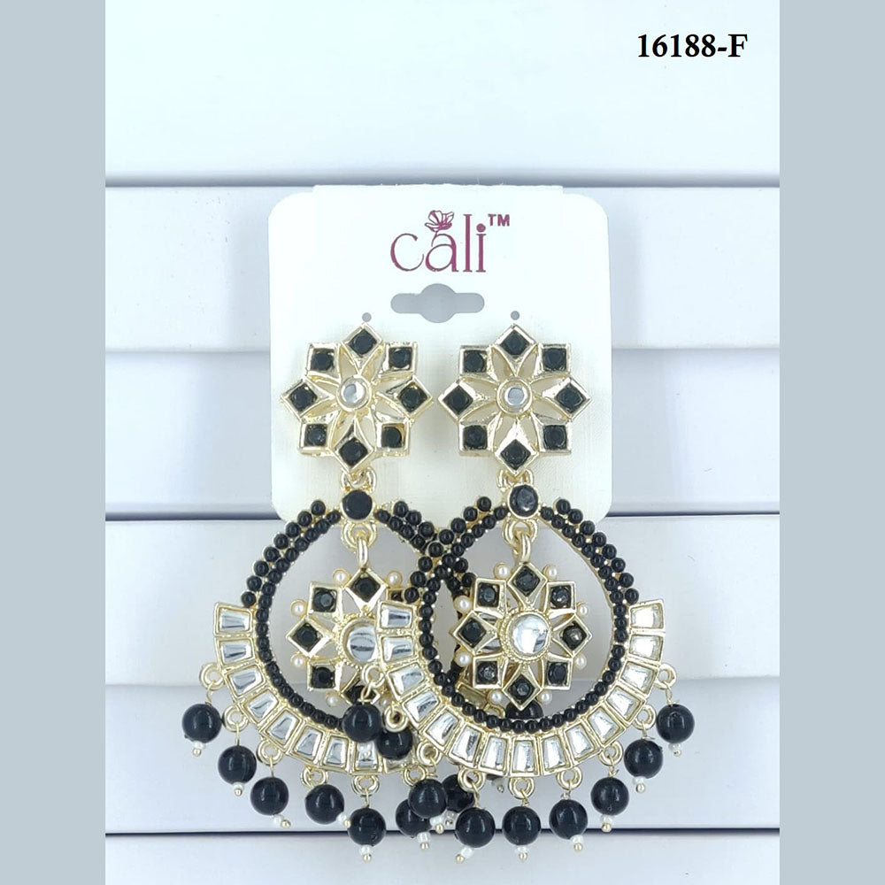 Corbeda Fashion Gold Plated Assorted Color Dangler Earrings