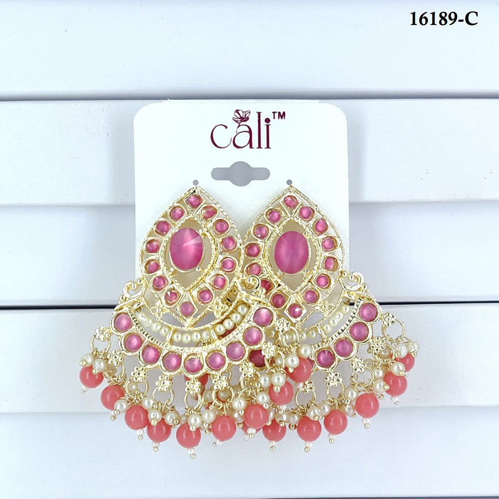 Corbeda Fashion Gold Plated Assorted Color Dangler Earrings