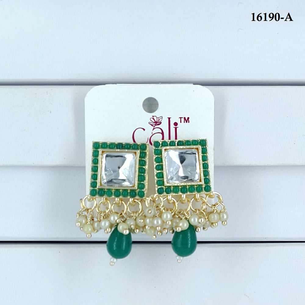 Corbeda Fashion Gold Plated Assorted Color Dangler Earrings