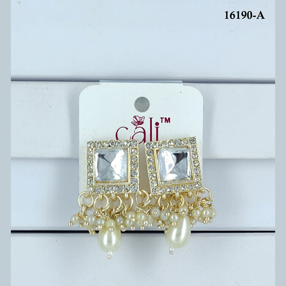 Corbeda Fashion Gold Plated Assorted Color Dangler Earrings