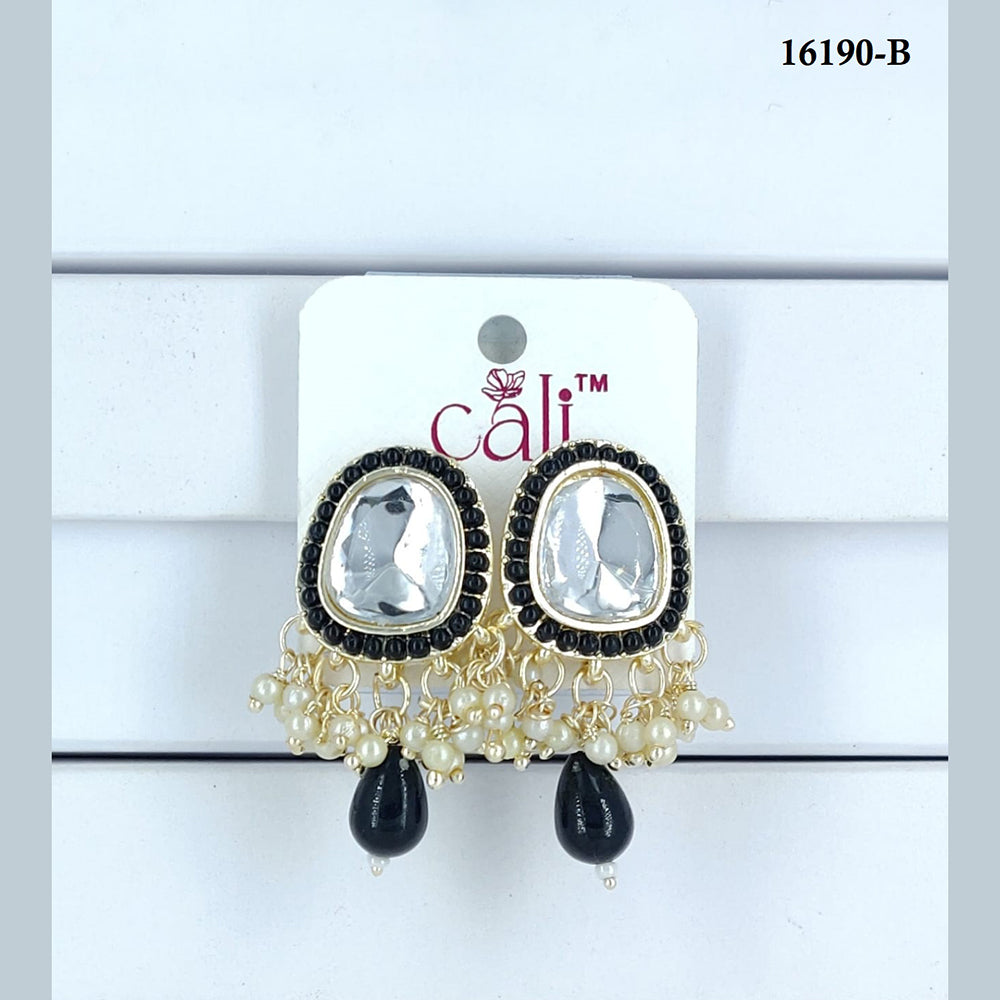 Corbeda Fashion Gold Plated Assorted Color Dangler Earrings