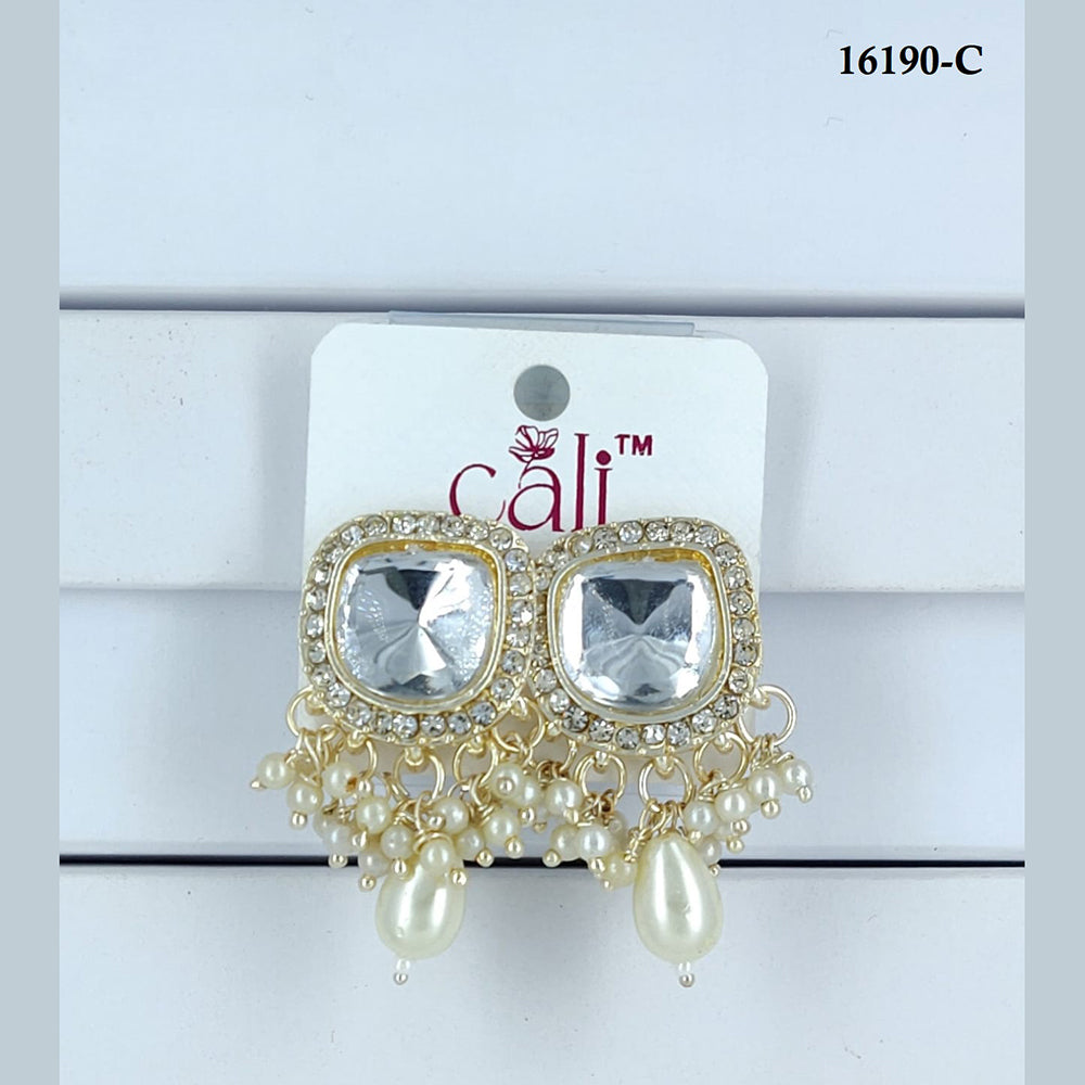 Corbeda Fashion Gold Plated Assorted Color Dangler Earrings