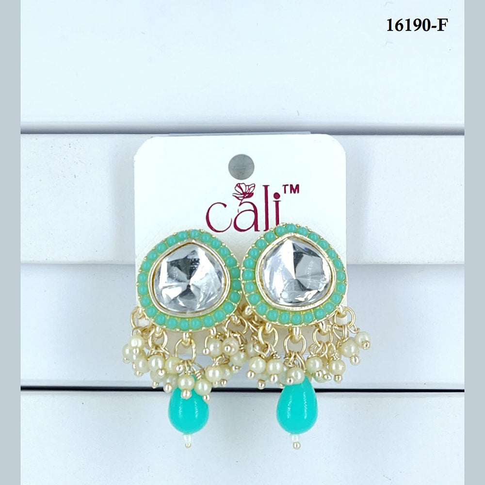 Corbeda Fashion Gold Plated Assorted Color Dangler Earrings