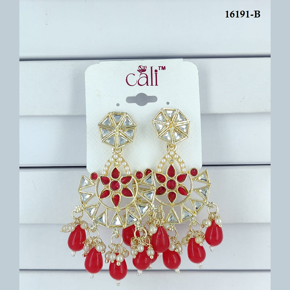 Corbeda Fashion Gold Plated Assorted Color Dangler Earrings