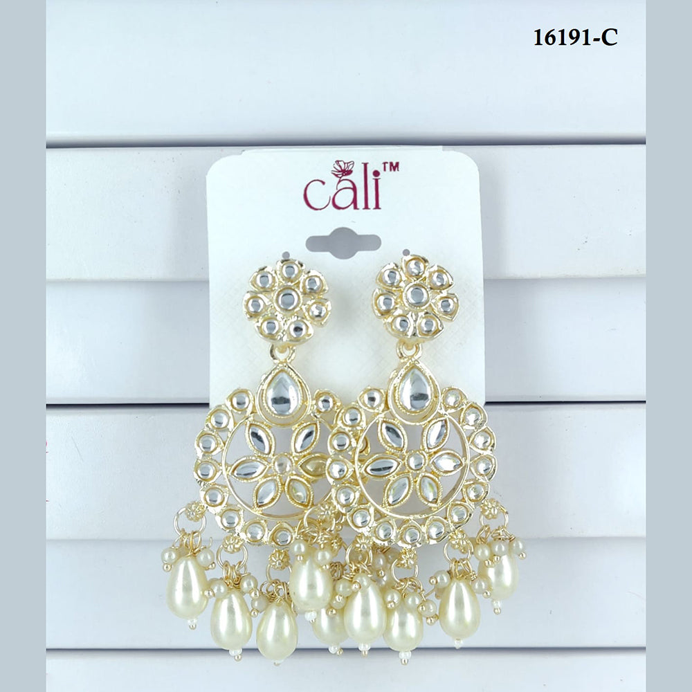 Corbeda Fashion Gold Plated Assorted Color Dangler Earrings