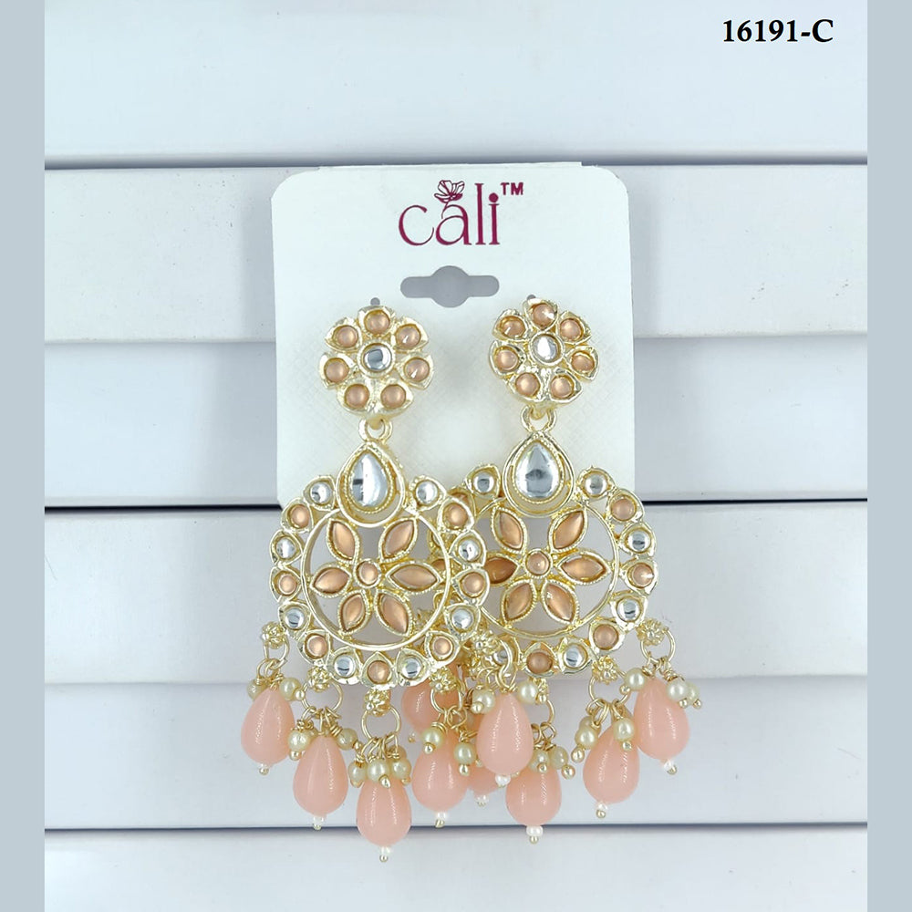 Corbeda Fashion Gold Plated Assorted Color Dangler Earrings