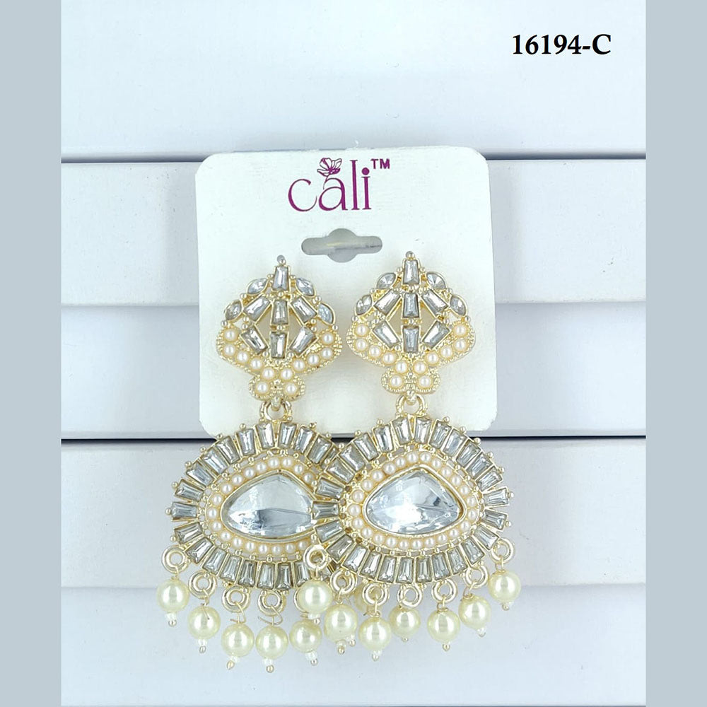 Corbeda Fashion Gold Plated Assorted Color Dangler Earrings