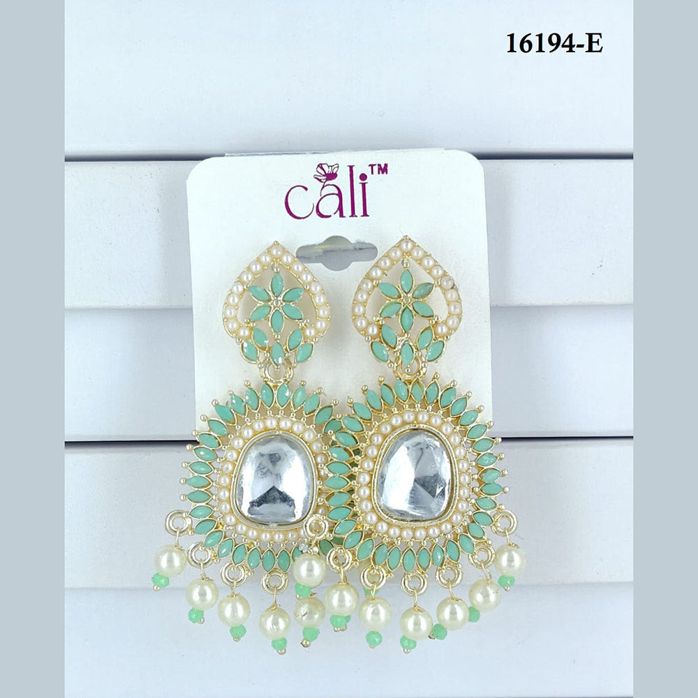 Corbeda Fashion Gold Plated Assorted Color Dangler Earrings