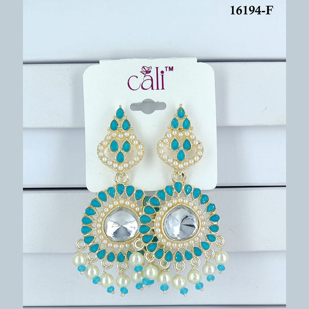 Corbeda Fashion Gold Plated Assorted Color Dangler Earrings