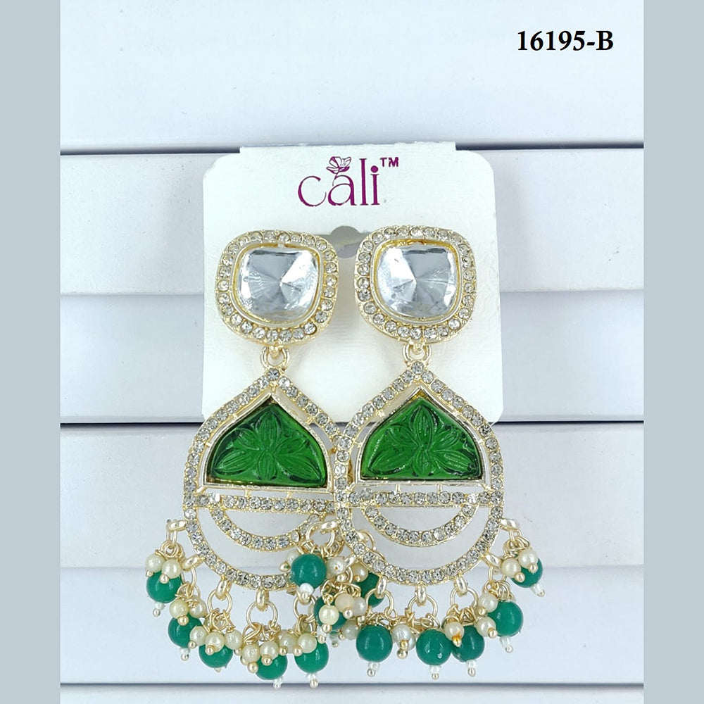 Corbeda Fashion Gold Plated Assorted Color Dangler Earrings