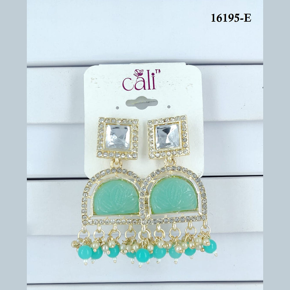 Corbeda Fashion Gold Plated Assorted Color Dangler Earrings