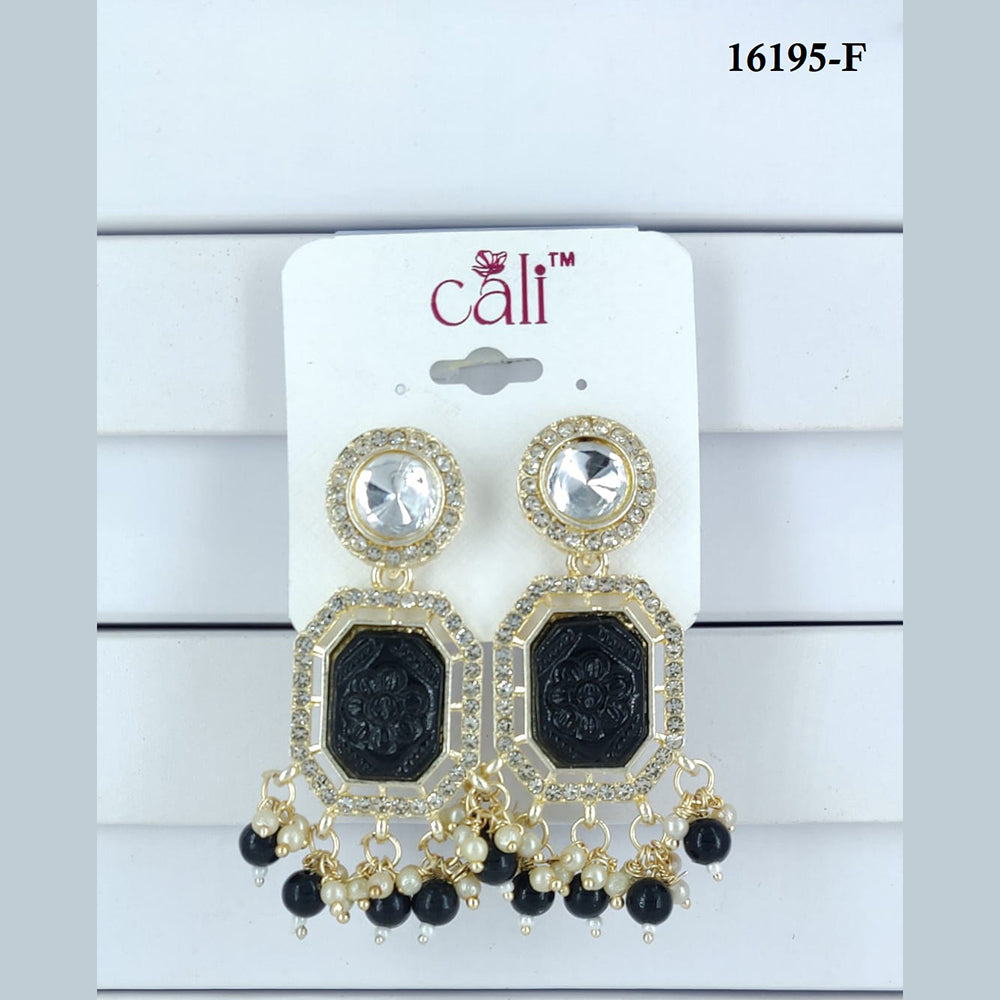 Corbeda Fashion Gold Plated Assorted Color Dangler Earrings