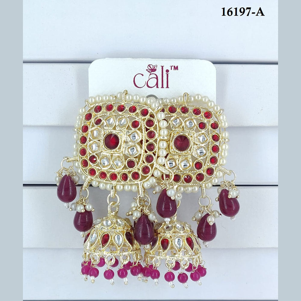 Corbeda Fashion Gold Plated Assorted Color Dangler Earrings